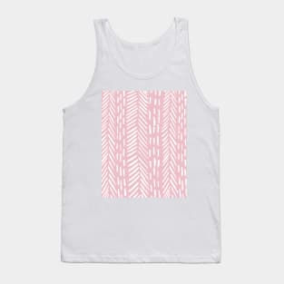 Abstract herringbone pattern - white and pink Tank Top